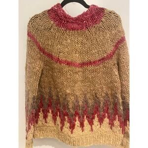 Hand Knit Vintage Crew Neck Pullover Sweater size M nwot